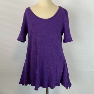 LuLaRoe Purple Ribbed Shirt Top Blouse ((size XS))
